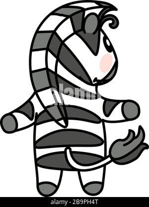 Vector scandi gestreiftes Baby Zebra. Niedliches Tier Stock Vektor