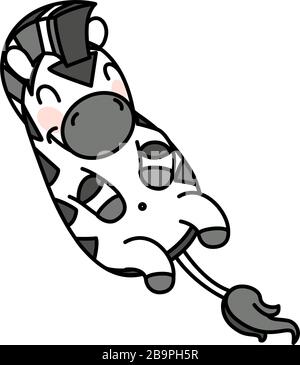 Vector scandi gestreiftes Baby Zebra. Niedliches Tier Stock Vektor
