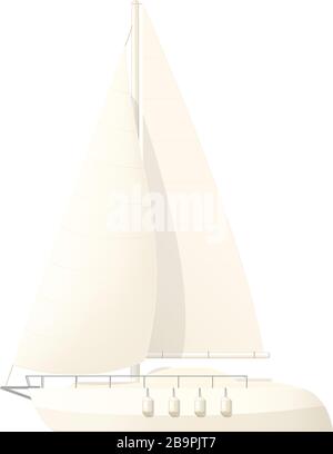 Vector Small Sail Yacht Clip Art, segelboot Skizze Stock Vektor