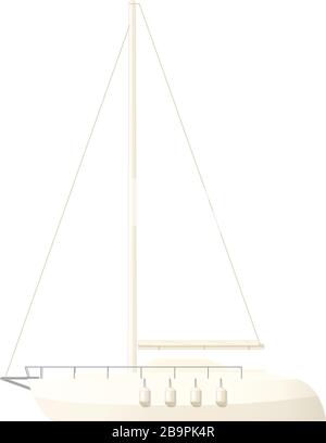 Vector Small Sail Yacht Clip Art, segelboot Skizze Stock Vektor