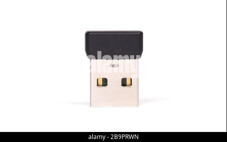 Mini-USB-Bluetooth-Adapter isoliert auf weißem Hintergrund Stockfoto