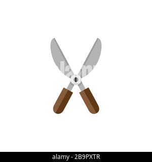 Gartenscheren. Symbol für flache Farben. Werkzeugvektorabbildung Stock Vektor