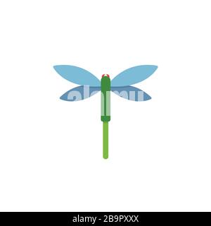 Dragonfly. Symbol für flache Farben. Isolierte tierische Vektorgrafiken Stock Vektor