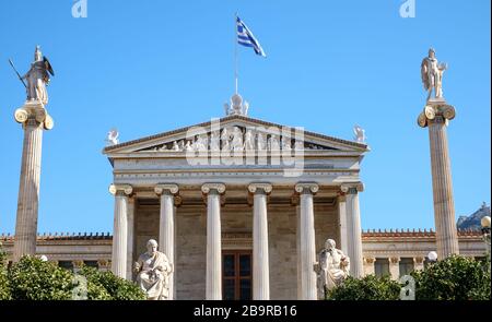 Athen, Griechenland - 18. Februar 2020. Gebäude der Nationalbibliothek Griechenlands Stockfoto