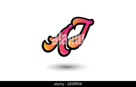 Letter AJ Logo Manual eleganter minimalistischer Logotyp Stock Vektor