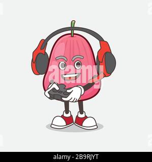 Rosa Java Apple Maskottchen Charakter Vektor Illustration Stock Vektor