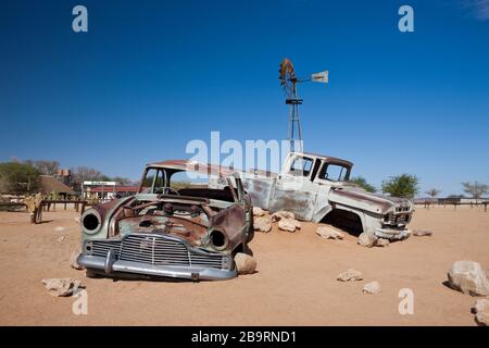 Auto Wreck in Solitär, Namib Naukluft Park, Namibia Stockfoto