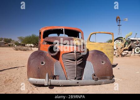 Auto Wreck in Solitär, Namib Naukluft Park, Namibia Stockfoto