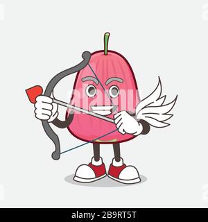 Rosa Java Apple Maskottchen Charakter Vektor Illustration Stock Vektor