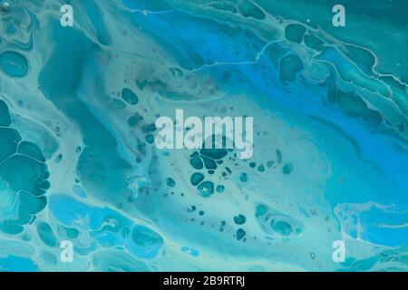 Aquamarin Luxury Spiral Nature Muster. Abstraktes Kunstwerk Stockfoto