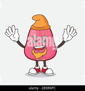 Rosa Java Apple Maskottchen Charakter Vektor Illustration Stock Vektor