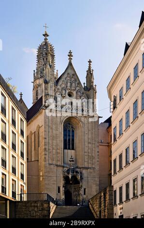 Österreich, die gothische Wallfahrtskirche Maria am Ufer alias Maria am Gestade in der Inneren Stadt Stockfoto