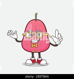 Rosa Java Apple Maskottchen Charakter Vektor Illustration Stock Vektor