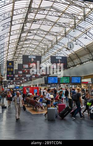 Paris, Frankreich - 23. Juli 2019: Bahnhof Paris EST in Frankreich. Stockfoto