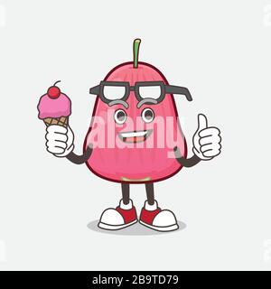 Rosa Java Apple Maskottchen Charakter Vektor Illustration Stock Vektor