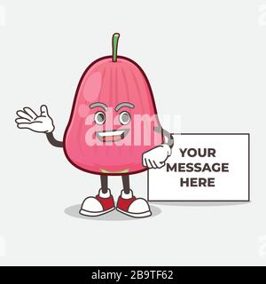 Rosa Java Apple Maskottchen Charakter Vektor Illustration Stock Vektor