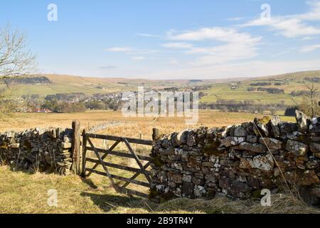 Die höchste Marktstadt Englands Alston in der Grafschaft Cumbria, während der Covid19 Pandemic Lockdown 2020. Stockfoto