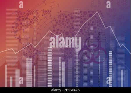 Trends und Hintergründe zu Virusausbrüchen in der Welt Stock Vektor