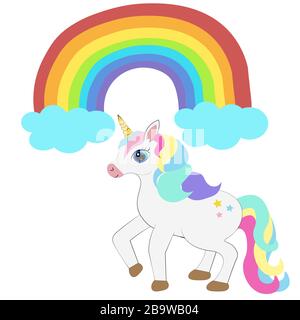 Niedlicher Unicorn-Cartoon-Illustrationsvektor Stock Vektor
