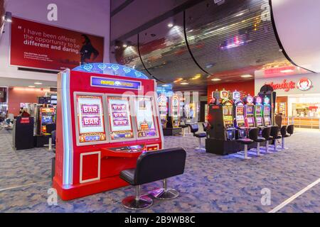 Las Vegas, Nevada - 10. April 2019: Terminal des Flughafens Las Vegas (LAS) in Nevada. Stockfoto