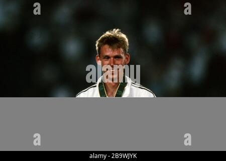 Atlanta, USA. März 2020. firo: 1996 Sport, Olympics, Summer Olympics, Olympia, Atlanta, 96, 1996, Archivbilder, LA, Leichtathletik, Zehnkampf, Männer, Männer, Frank Busemann, Deutschland, gewinnt Silber, Jubilation, Jubel, Jubel, Preisverleihung, weltweite Nutzung Credit: Dpa/Alamy Live News Stockfoto