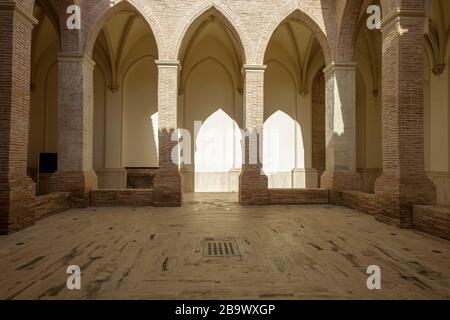 San Pedro Kirche Kreuzgang. Reuel, Aragon, Spanien Stockfoto