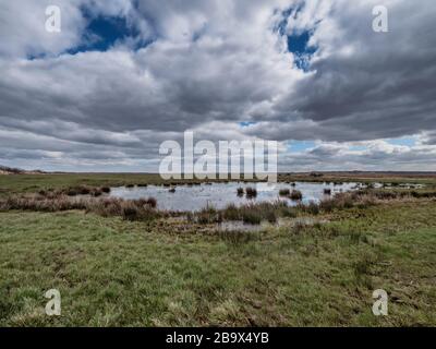 Pumpimg Station Nord in Skjern Wiesen, Dänemark Stockfoto