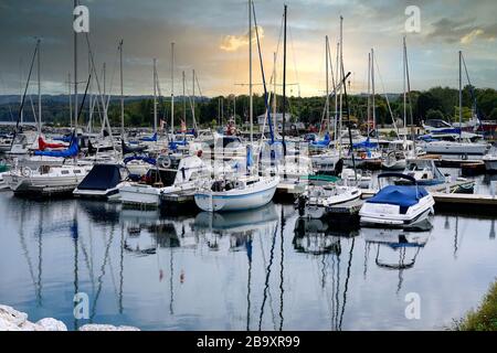 Hafen und Hafengebiet von Meaford, Ontario, Kanada, Nordamerika Stockfoto
