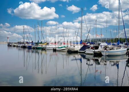 Hafen und Hafengebiet von Meaford, Ontario, Kanada, Nordamerika Stockfoto