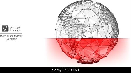 Roman Coronavirus COVID-2019. Epidemie nach Land verbreitet. Die Erfindung eines Impfstoffs gegen 2019-nCoV Stock Vektor