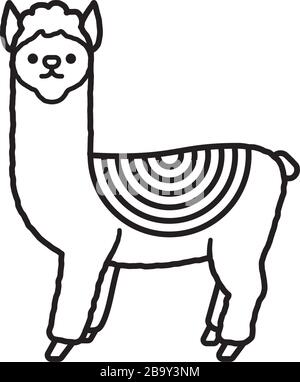 Alpaca mit einem Pauschalvektorsymbol Stock Vektor