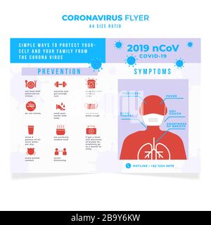 corona Virus-Flyer-Schulungsvorlage, Infografik zur Pandemie Stock Vektor