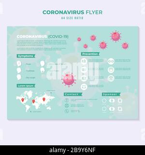 schulungsvorlage zum wuhan Corona Virus-Flyer, Infografik zur Pandemie Stock Vektor