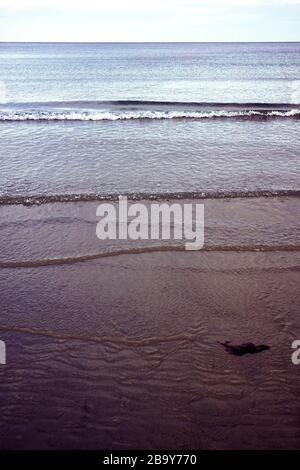 Der Strand bei Ebbe am späten Abend in Douglas Bay, Insel man Stockfoto