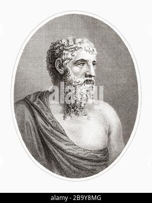 Aristophanes, c 446 - c 386 V. CHR. Altgriechische Comicautor. Nach einem Werk des niederländischen Künstlers Willem van Senus, 73er - 173er. Stockfoto