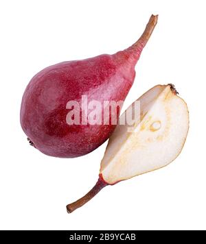 Rote Birne isoliert auf weißem Hintergrund mit Beschneidungspfad Stockfoto