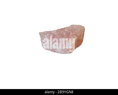Makroaufnahmen von natürlichen Edelstein - trommelsteine Rosenquarz Mineralien Edelstein auf weißem Hintergrund Stockfoto