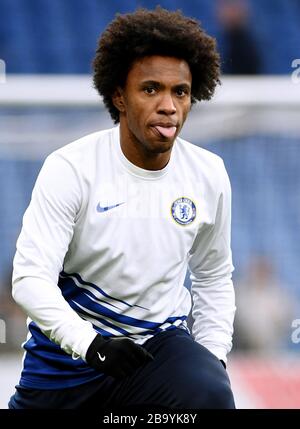 Willian von Chelsea - Chelsea V Burnley, Premier League, Stamford Bridge, London, Großbritannien - 11. Januar 2020 nur redaktionelle Verwendung - es gelten Einschränkungen für DataCo Stockfoto