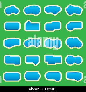 Vector Illustration. Satz von zwanzig Pool Symbole über grüne Hintergrund isoliert. Stock Vektor