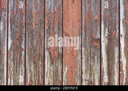 Alte Holzbretter mit Schälfarbe Stockfoto