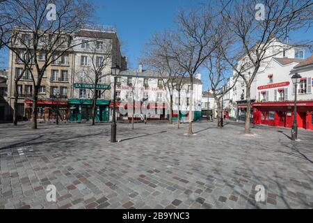 PARISER LOCKDOWN IN MONTMARTRE Stockfoto