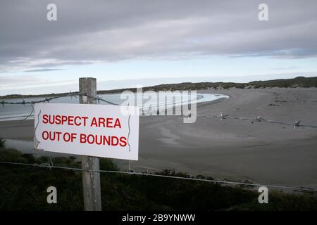 Verminter Strand auf den Falklandinseln Stockfoto