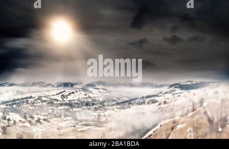 Luftbild der polnischen Tatra und Zakopane City Stockfoto