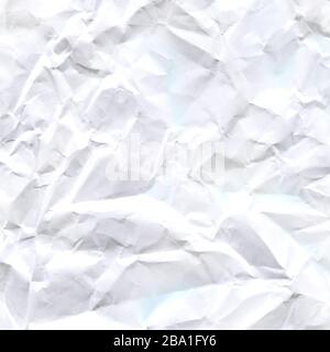 Gefaltete weiße Papiertextur. Papier mit Knicken und Dellen. Textur des weißen Papiers Stockfoto