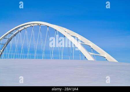 Walterdale Bridge, Hängebrücke, Edmonton, Alberta, Kanada Stockfoto