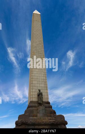 Obelisk auf dem Gipfel von One Tree Hill, Auckland, Neuseeland. Denkmal für Maori Stockfoto