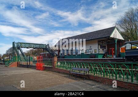 Großbritannien, South Yorkshire, Elsecar Heritage Centre, Heritage Railway Station Stockfoto