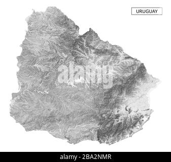 Reliefkarte Uruguay Stockfoto