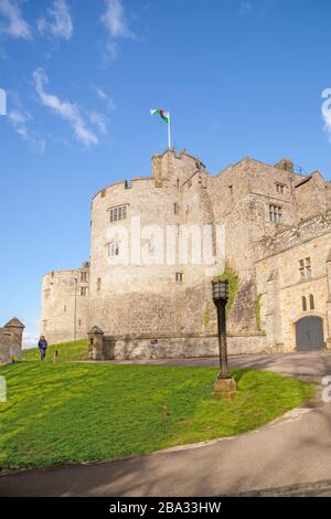 National Trust besaß Chirk Castle ein herrschaftliches Haus an der englischen walisischen Grenze bei Chirk bei Wrexham in Nordwales Stockfoto