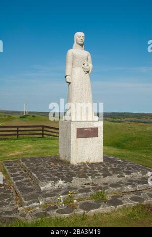 Europa, Island, Island, Reykjanes Halbinsel, Statue, Landsyn, Lichtengel Stockfoto